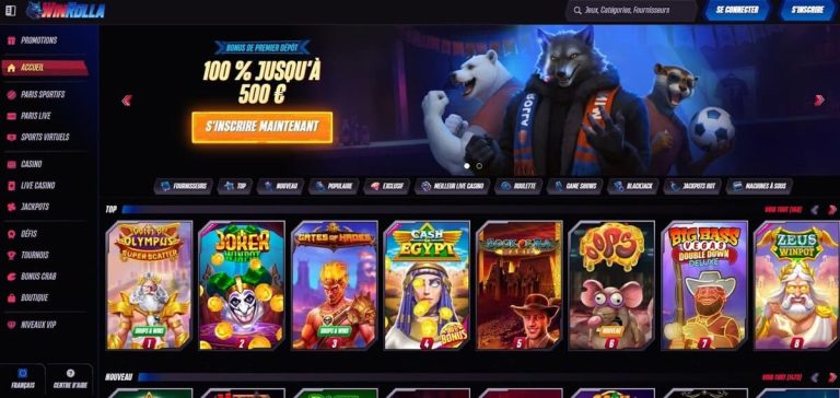 WinRolla Casino page accueil